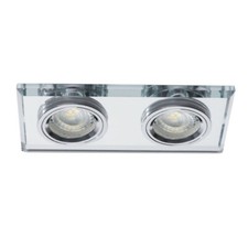 Kanlux Morta Mirror Glass Square Double GU10 Ceiling Spot Downlight