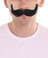 Black handlebar moustache - moustache, |