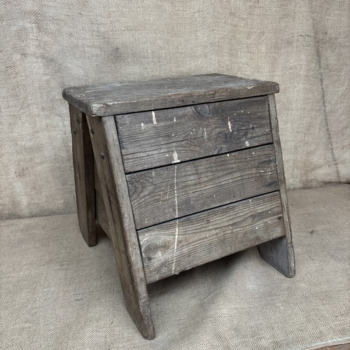 Vintage wooden step stool - wooden, /
