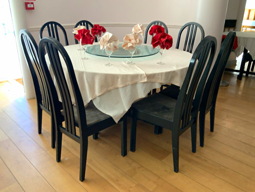 Black velvet dining chair - velvet,