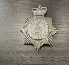 Obsolete British Huddersfield Police Helmet Badge Q/C