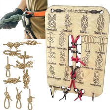 Knot Tying Practice Board Kit Learn Knot Training Board with Stand & 3 Ropes Set