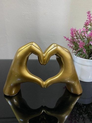 Gold hands heart ornament - gold,