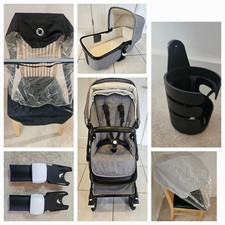 Bugaboo Fox Travel System Pram Pushchair Grey Melange Footmuff Rain Cover