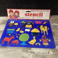 Rare Vintage Stencil Make Your Own Pictures Farm/Tractor/Animals SEALED