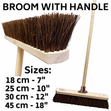 Outdoor Broom Garden Sweeping Brush Head Handle Stiff Soft Bristle Sweeper Yard