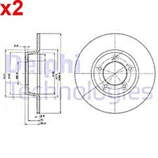 2X Brake Disc DELPHI Fits