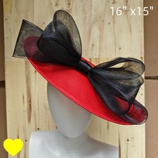 red black fascinator wedding