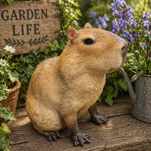 Capybara garden ornament resin - capybara,