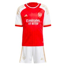 Kids Football Mini Kit Red 2023-2024 Arsenal Home Jersey Shorts and Socks Set
