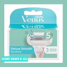 Gillette Venus EMBRACE SENSITIVE DELUXE SMOOTH Razor Blades 3 Pack FAST FREE P&P