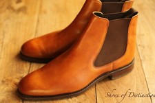 Loake Shoemakers Tan Brown Leather Chelsea Boots Shoes Mens UK 8 F US 9 EU 42