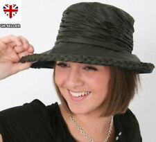 LADIES WAX HAT WAXED COUNTRY RAIN SHOWERPROOF HAT OLIVE  BROWN FREE POSTAGE