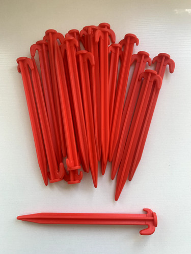 Red plastic tent peg - 20,