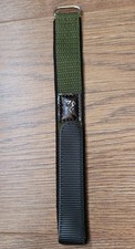 20mm ALPINE SPORT NYLON KHAKI GREEN FABRIC ADJUSTABLE WATCH STRAP HOOK & LOOP