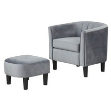 Barrel Chair w/Ottoman