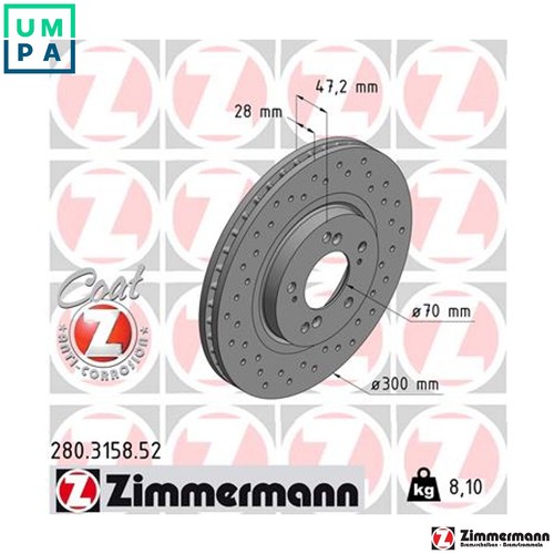 Brake disc 280 3158 for - 2x,