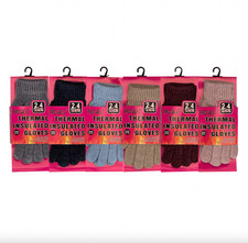 2 Pairs Ladies Womens Thermal Gloves Chenille Winter Warm Insulated Fleece Lined