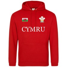 Cymru Flag Badge Hoodie Gift