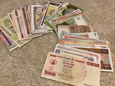 Lot of 100 x world banknotes