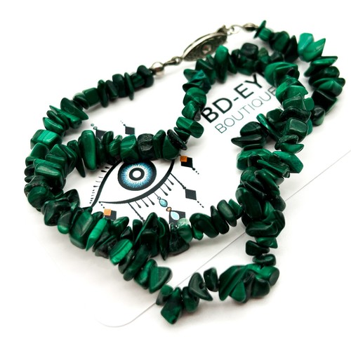 Vintage malachite chip bead - vintage,