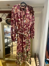 BNWOT Marks And Spencer Limited Edition Burgundy Floral Maxi Dress Size 10