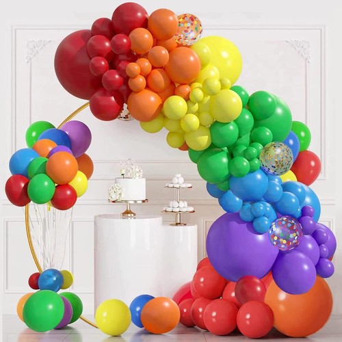 Rainbow balloons 120pcs - rainbow,