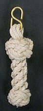 11 CMS SHORT HAND BELL ROPE LANYARD WOVEN WHITE BRASS HOOK