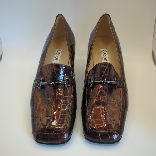 Gabor brown patent leather