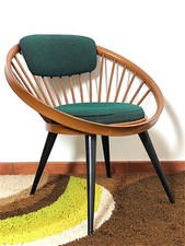 Vintage Circle Chair By YNGVE EKSTROM 1950s Made in Sweden