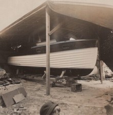 Wooden Boat in Shed 1930s