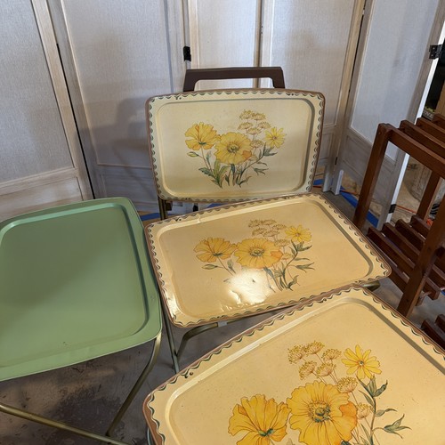 Vintage floral trays set - floral, trays,