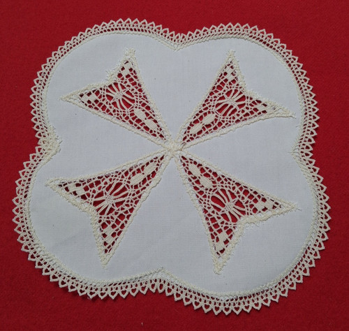 Cream cotton and lace - cream,