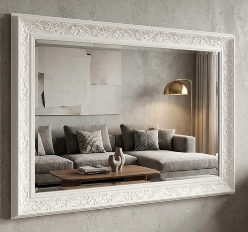 Large french white ornate - white,