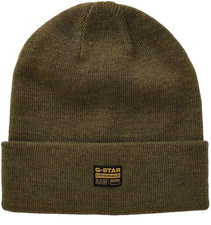 G-STAR RAW | Mens Unisex Dark Olive Green Effo Long Winter Beanie Hat | One Size