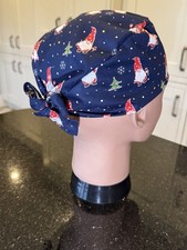 Christmas/Xmas  Gonks Tie back scrub cap/theatre hat -nurse/surgeon/anaesthetist