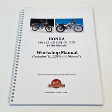 Honda CB125S CB125J TL125S Factory Workshop Shop Manual Book. HWM075