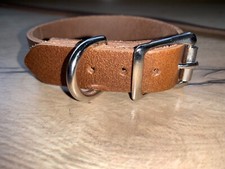 Dog collar brown oiled real - dog,