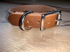 Dog Collar Brown Oiled Real