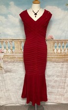 Evening Dress 10 Red Ballgown Phase Eight Pleated Collection 8 Shortened Maxi