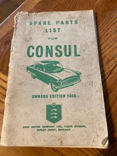 Spare Parts List for Consul Owners Edition 1958 Ford Motor Co Book