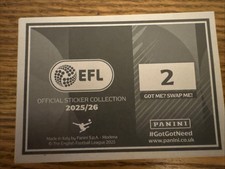 Panini EFL 2025/26 stickers