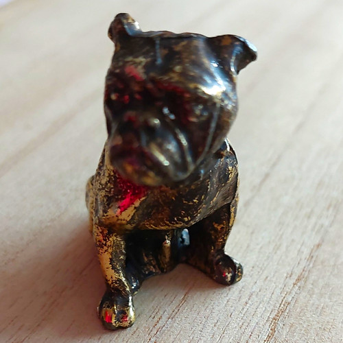 Vintage cast metal bulldog - vintage,
