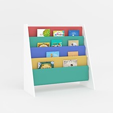 Childrens Kids Book Shelf Wooden Sling Storage Rack Organizer Bookcase Bookshelf