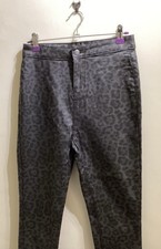 Black And Grey Leopard Print Pvc Jeans Skinny Size 10 ￼