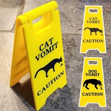 Bright Yellow Dog Vomit Sign Funny Warning Sign Durable Yard Signs
