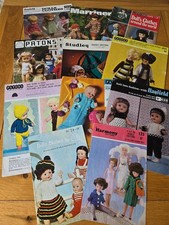 Vintage Doll Clothing Accessories Knitting Patterns x 11 D K ,4 Ply ,3 ply 