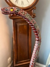 HAND CRFT WOODEN SNAKE ART WALKING STICK-38"