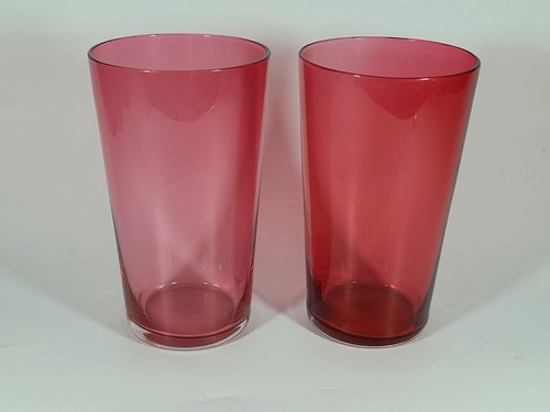 Pair antique cranberry - pair, of