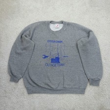 Jerzees Sweatshirt Mens Large Grey Oyster Creek Outage Team USA Made 90s